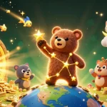 Experience thrilling wins with agenmahjong, featuring vibrant slot elements and cosmic characters.