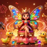 Experience thrilling gameplay at ph88, featuring a colorful butterfly queen in a vibrant casino scene.