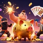 Play exciting games at hello 88 with vibrant casino elements, including spinning roulette and golden coins.
