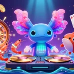 AW8 dances with luck and excitement in a vibrant underwater casino scene with glowing elements.