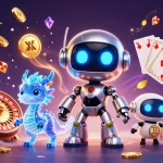 Play and win big at xn88 with vibrant casino games, stacks of chips, and holographic assistants.