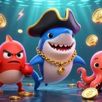 Engage with EE88's thrilling gaming adventure featuring a pirate shark, boxing pufferfish, and coin-holding octopus.