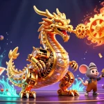 Experience thrilling gaming excitement at c168da with a dragon and lottery excitement in a vibrant scene.