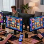 Players enjoying thrilling slot games at wd138.com in a vibrant gaming environment.
