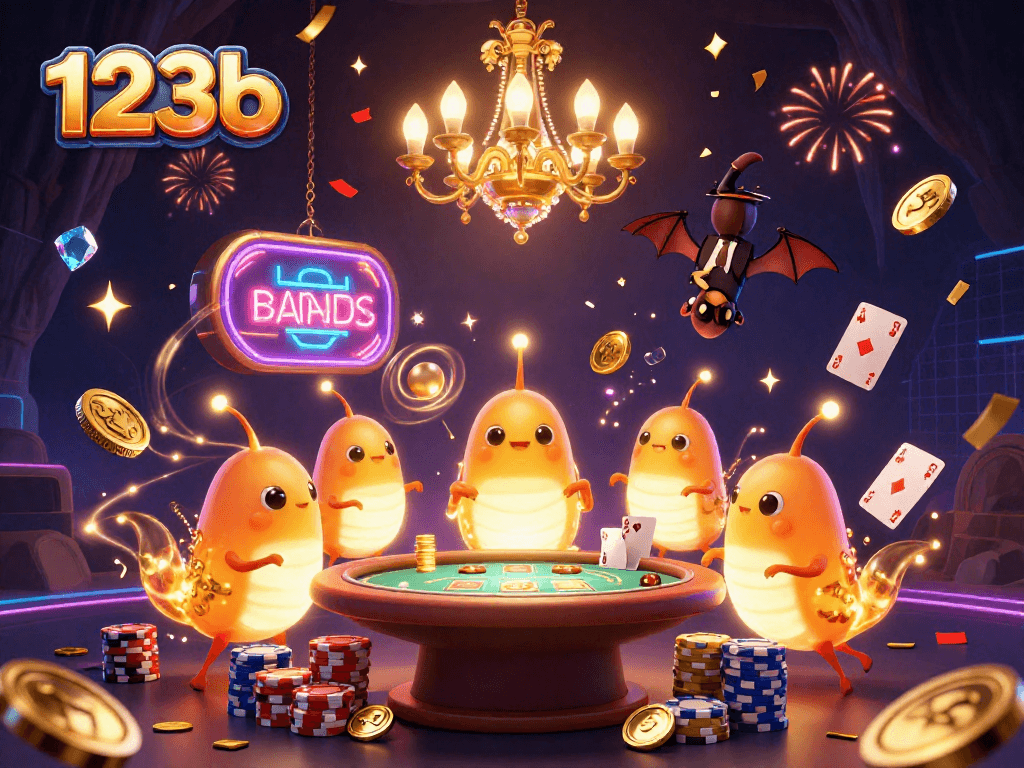 Experience the thrill of 123b with glowing characters at a vibrant casino scene filled with luck.