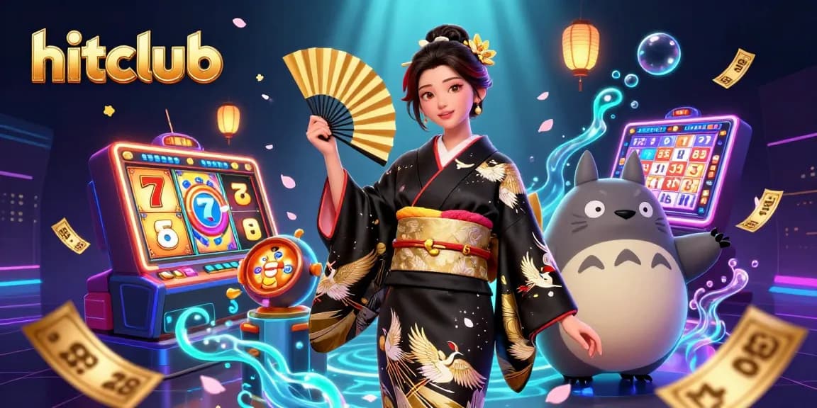 Experience hitclub's vibrant gameplay with colorful slot reels, jackpot counters, and a lively atmosphere.
