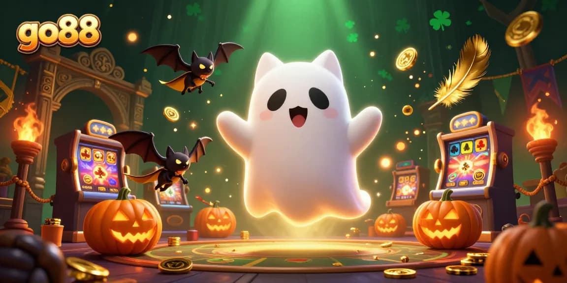 Engage with go88's vibrant casino adventure featuring ghostly characters and immersive game elements.