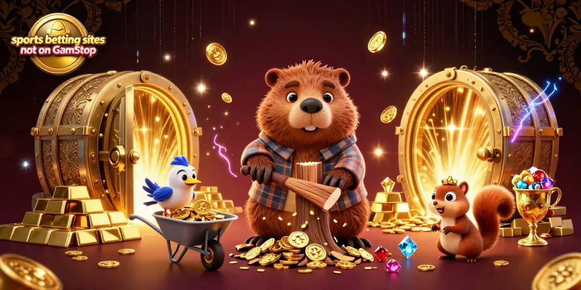 Experience the excitement at sports betting sites not on GamStop with this dynamic casino illustration.