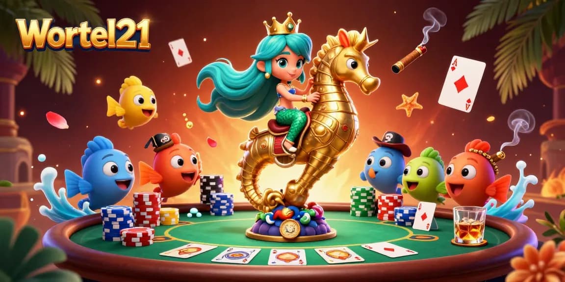 Enjoy the thrilling action of Wortel21 with a vibrant casino-themed underwater adventure.
