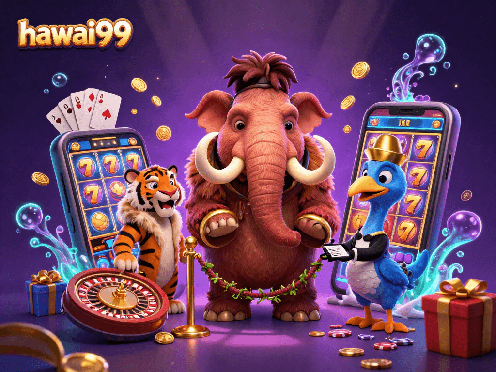 Experience hawai99 with vibrant casino fun, featuring unique characters and dynamic game elements.