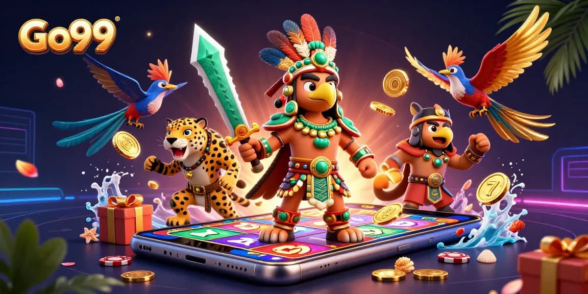 Spin the reels at Go99 with vibrant characters and exciting slot game elements!