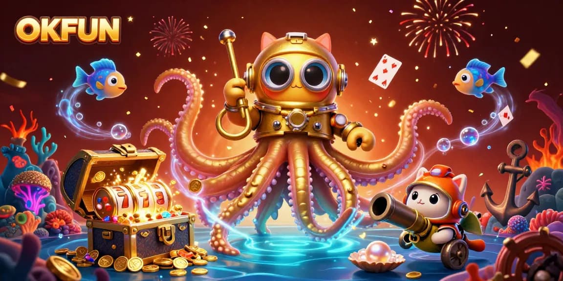 Win big at OKFUN with our underwater adventures featuring a kraken, vintage diver, and slots!