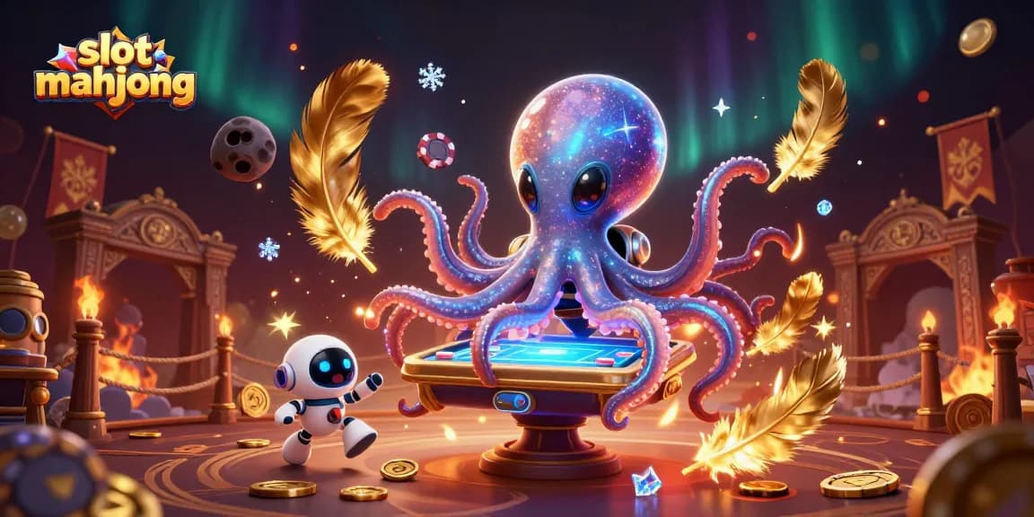 Experience the excitement of slot mahjong with vibrant casino characters in an intergalactic scene.
