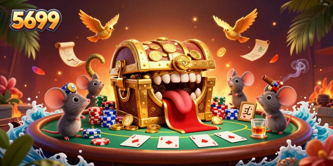 Explore exciting gameplay at 5699 with an energetic poker setting and lavish treasures.