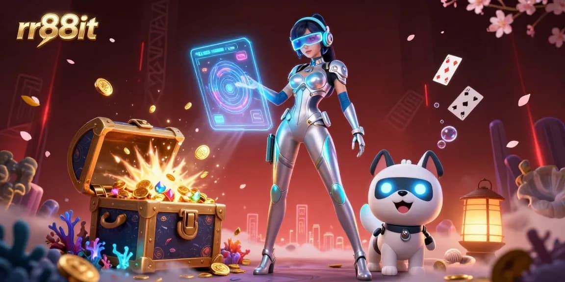 Experience thrilling gaming action at rr88it with a vibrant casino-themed illustration showcasing advanced technologies and interactive elements.