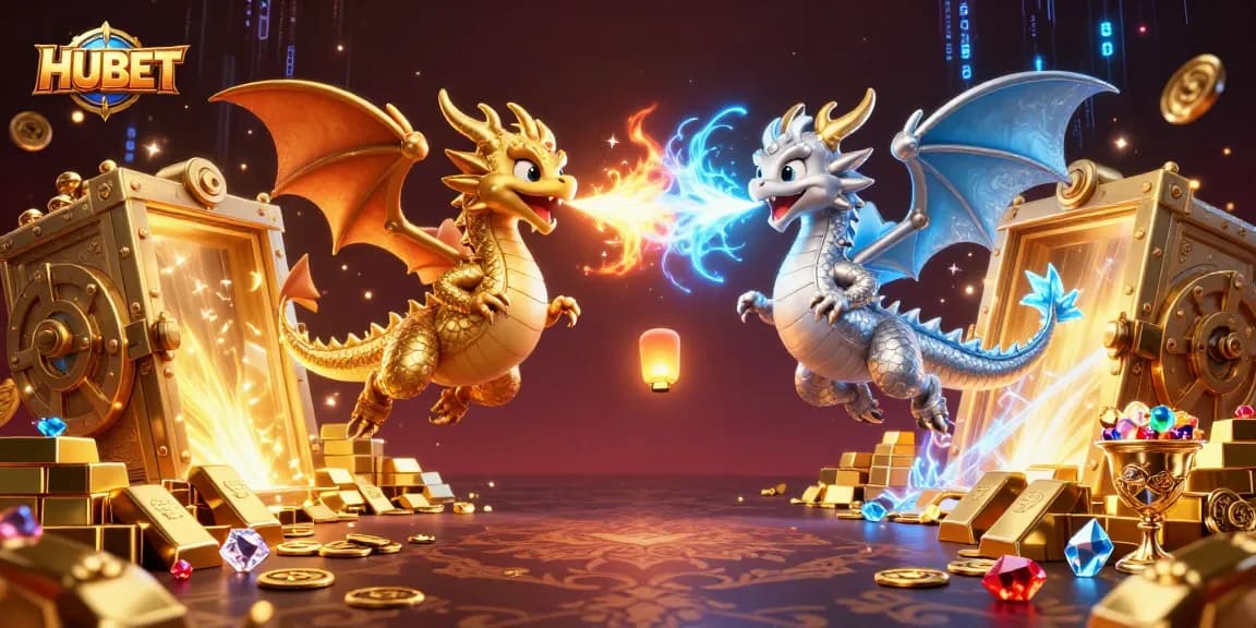 Engage with HUBET's captivating online gaming world featuring stunning dragons and golden treasures.
