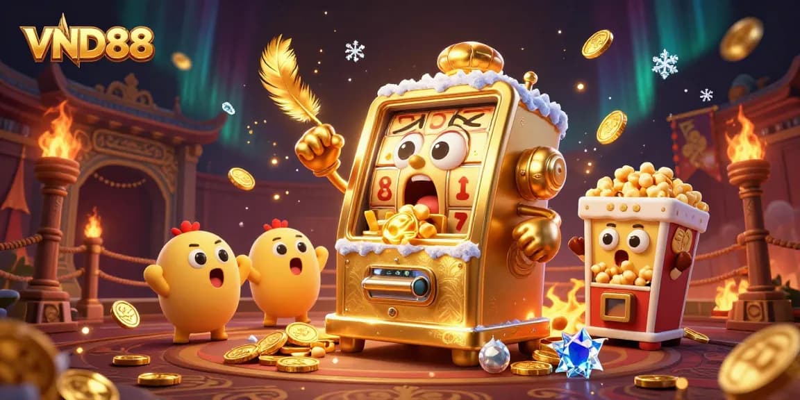 Experience jackpot excitement with VND88 slot machines cheering as coins cascade down!