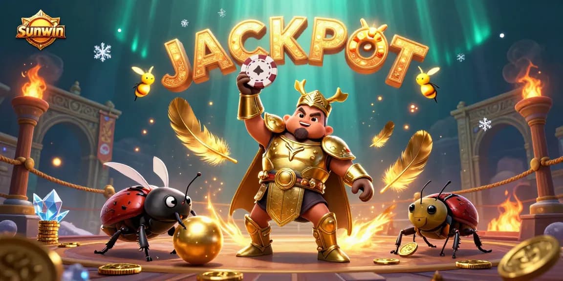 Experience thrilling wins at sunwin with a beetle champion celebrating a poker victory.