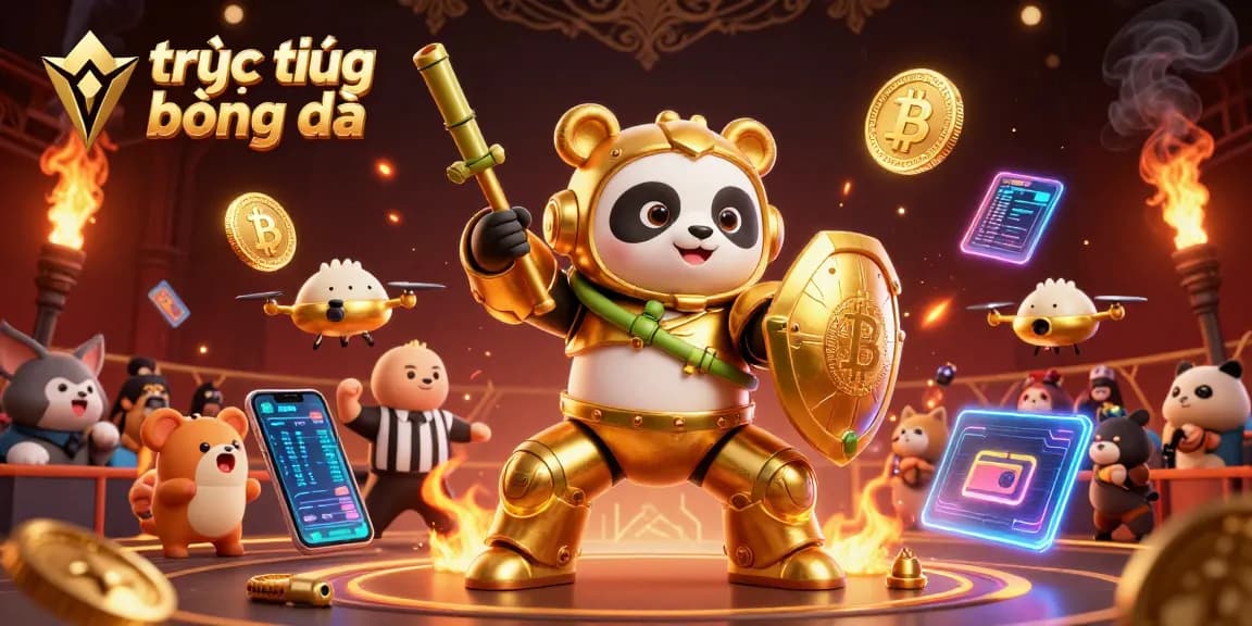 Engage with trực tiếp bóng đá on Giovang TV, showcasing a vibrant 3D arena with interactive elements.
