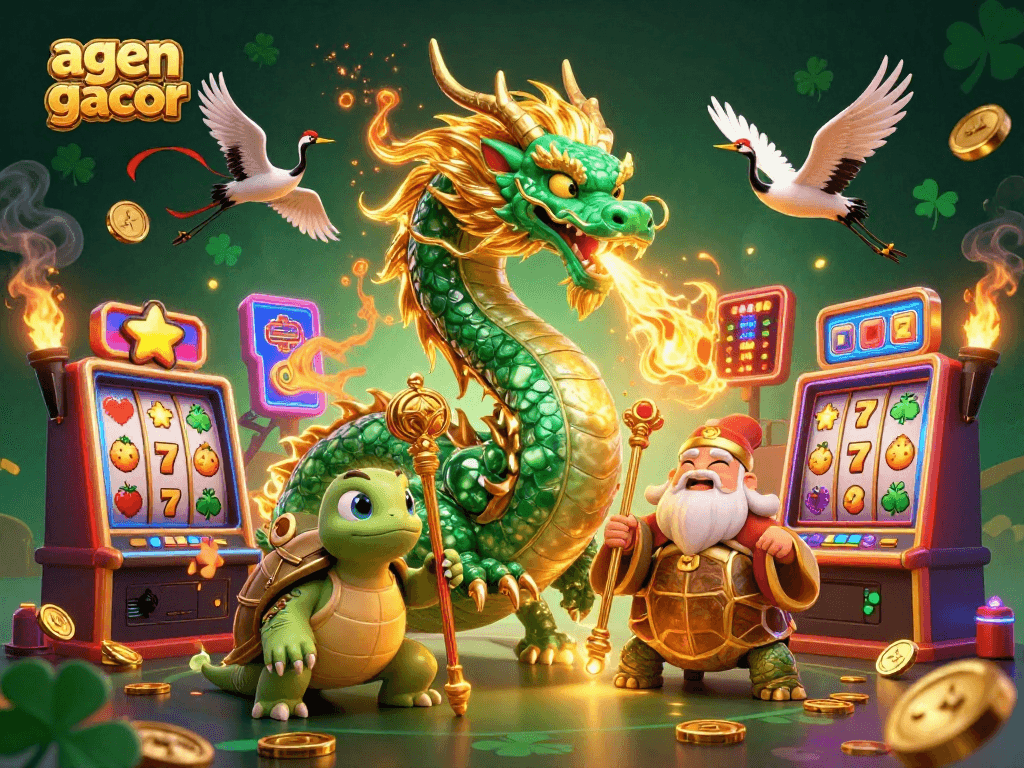 Spin and win with agen gacor at exciting slots featuring vibrant dragons and lucky symbols.