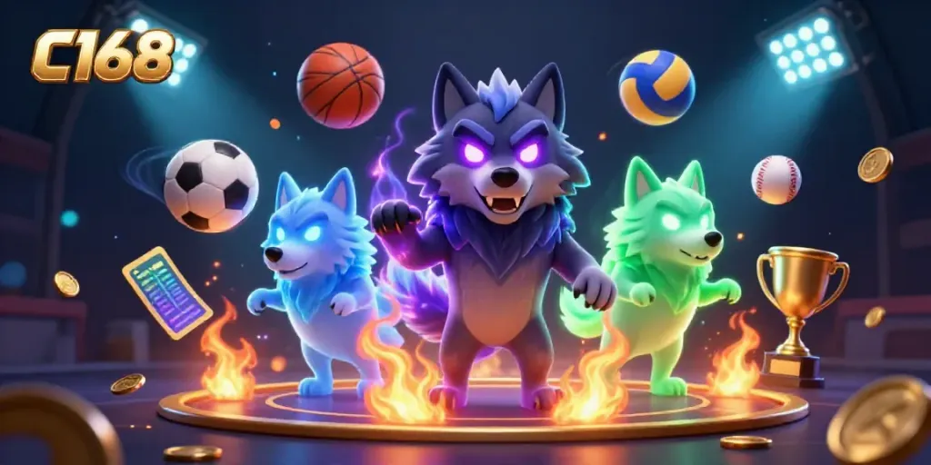 Experience thrilling wins at C168 with captivating casino characters and dynamic sports elements.