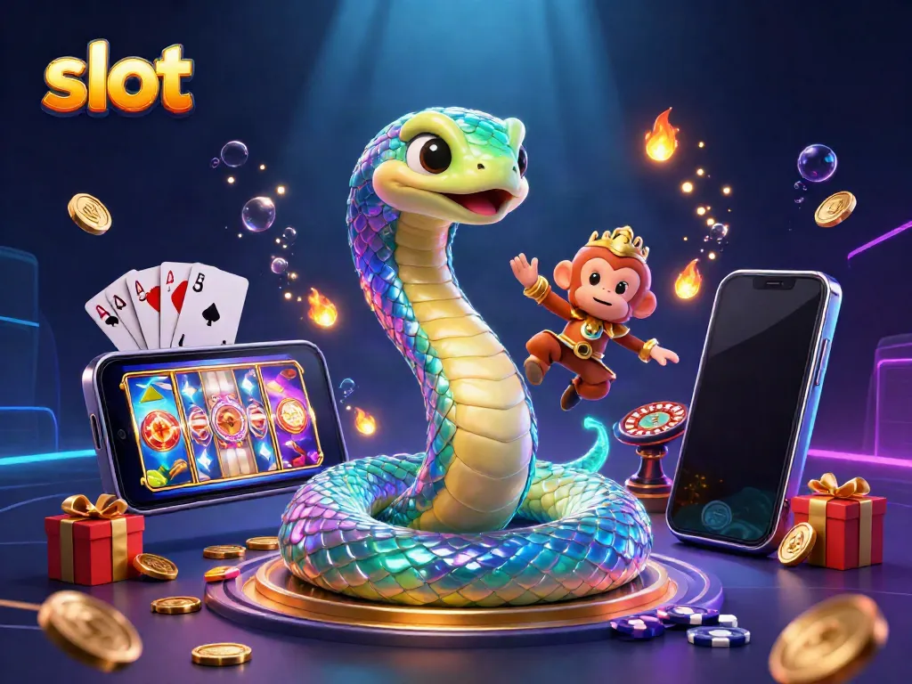 Spin and win big with colorful slot gameplay and dynamic casino elements in a vibrant scene.