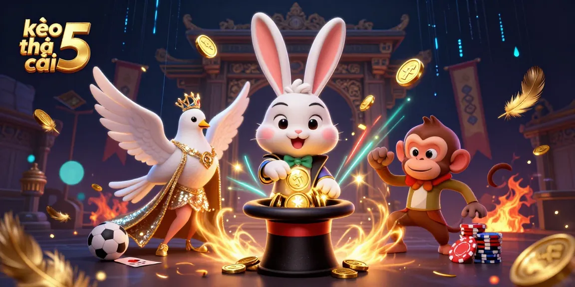 Engage with kèo nhà cái 5 through a vibrant scene of cartoon characters in action.
