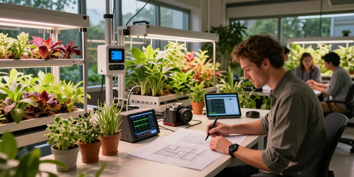The CIKA4D team designing a modern indoor agriculture facility with advanced technologies and lush plants.