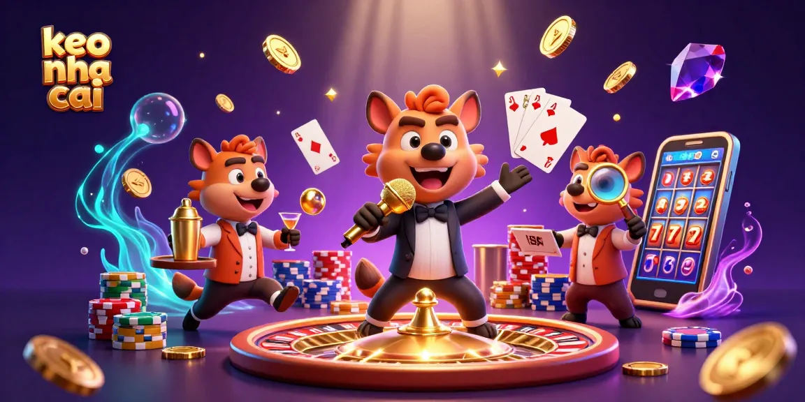 Experience thrilling keo nha cai action as cartoon hyenas run a dynamic sportsbook with vibrant scene elements.
