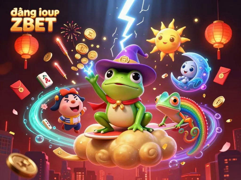 Experience the excitement of đăng nhập ZBET with a colorful and dynamic casino scene featuring fantasy characters.