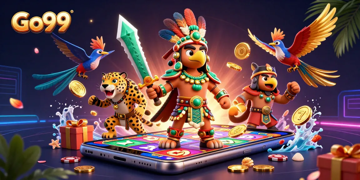 Spin the reels at Go99 with vibrant characters and exciting slot game elements!
