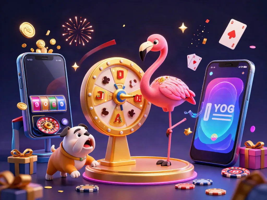 Experience the excitement of 7m with a vibrant 3D illustration showcasing a game show host spinning the prize wheel surrounded by lively characters and casino elements.
