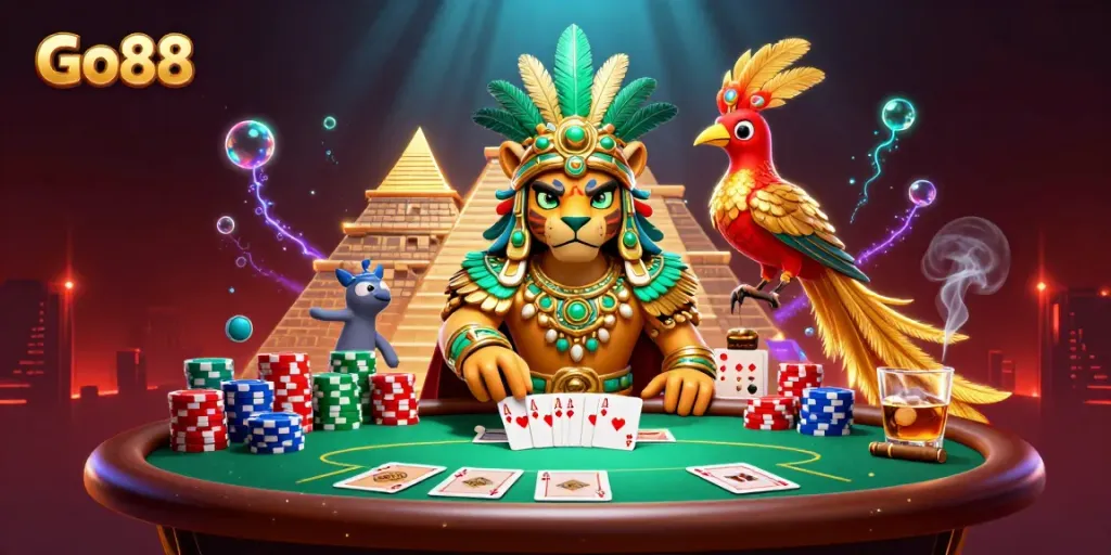 Experience thrilling gameplay at Go88 with vibrant casino action and engaging characters.