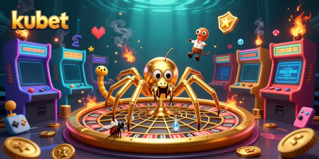 Experience kubet's dynamic betting action in a captivating casino-themed 3D illustration.