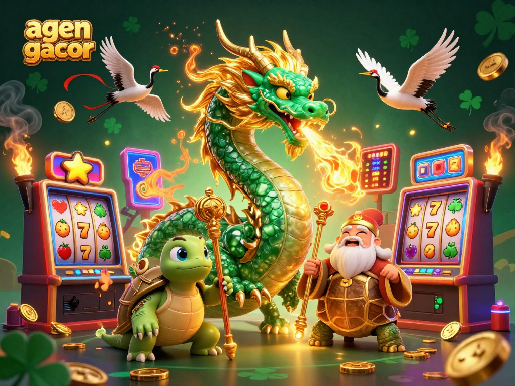 Spin and win with agen gacor at exciting slots featuring vibrant dragons and lucky symbols.