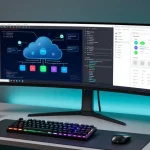 mb668u cloud computing solutions in a modern developer workspace showcasing innovative technology.