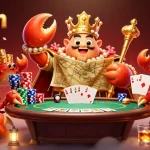 Experience thrilling wins with 789win's vibrant casino scene featuring a golden crab emperor and poker elements.