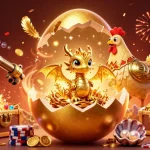 Experience the thrill of winning at fv88 with a dazzling scene of a golden dragon and treasure.